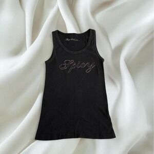 Victoria's Secret sexy little things 2006 rhinestone Spicy black tank top y2k